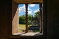 Stone Window of Angkor Wat Royalty Free Stock Photo