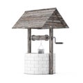 Stone and Wood Water Well. 3d Rendering Royalty Free Stock Photo