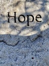 Hope carved rock stone Royalty Free Stock Photo