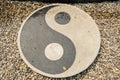 Stone of Yin-Yang symbol in Rongkhun Temple Chiangrai, Thailand Royalty Free Stock Photo