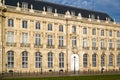 Stoned building typical facades of Bordeaux city in France Royalty Free Stock Photo