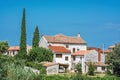 Stoned houses and cypress trees, Bale, Croatia Royalty Free Stock Photo