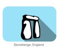 Stonehenge, England, famous landmark flat icon design, Element of United Kingdom culture icons, Famous scenic spot Royalty Free Stock Photo