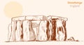 Stonehenge england hand drawing vector illustration