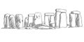 Stonehenge, England Historical Monument Sketch