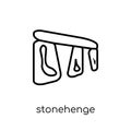 Stonehenge icon. Trendy modern flat linear vector Stonehenge icon on white background from thin line Architecture and Travel coll