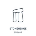 stonehenge icon vector from travelling collection. Thin line stonehenge outline icon vector illustration. Linear symbol