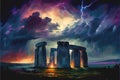 Stonehenge illustration Royalty Free Stock Photo