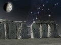 Stonehenge monument in the moonlight