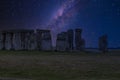 Stonehenge at night with Milky Way spreading above, United Kingdom