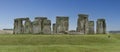 Stonehenge panorama, summer blue sky