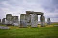 Stonehenge prehistoric monument on Salisbury Plain in Wiltshire, England, United Kingdom, September 13, 2021. A ring circle of hen Royalty Free Stock Photo