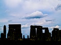 Stonehenge in silhouette under dramatic sky