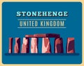 Stonehenge vintage poster. Vector illustration