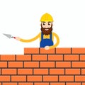 Stonemason, masonry character icon. Vector illustration