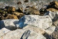 Stones along the rugged coast pacific ocean Royalty Free Stock Photo