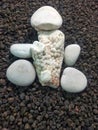 Stones arranged artistically to resemble a human Royalty Free Stock Photo