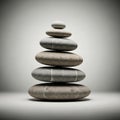 Stones arranged vertically from largest at the bottom to smallest at the Royalty Free Stock Photo