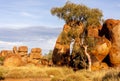 Stones in Australian outback. Devils Marbles Karlu Karlu Conservation Reserve, Northern Territory, Australia Royalty Free Stock Photo