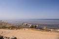 Stones balance on the beach. Place on Latvian coasts called Veczemju klintis Royalty Free Stock Photo