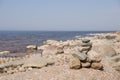 Stones balance on the beach. Place on Latvian coasts called Veczemju klintis Royalty Free Stock Photo