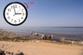 Stones balance on the beach. Place on Latvian coasts called Veczemju klintis Royalty Free Stock Photo