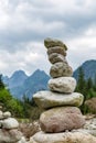 Stones balance, inspiring stability concept on rocks in mountain Royalty Free Stock Photo
