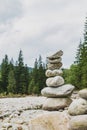 Stones balance, inspiring stability concept on rocks in mountain Royalty Free Stock Photo