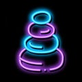 Stones Balance neon glow icon illustration
