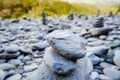 Stones balance and wellness retro spa concept, peaceful and unique inspiration, zen-like and well being tranquil composition Royalty Free Stock Photo