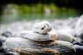 Stones balance and wellness retro spa concept, peaceful and unique inspiration, zen-like and well being tranquil composition Royalty Free Stock Photo