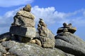 Stones balancing on top of Foia the highest mountain of Algarve