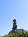 Stones balancing on top of Foia the highest mountain in Algarve