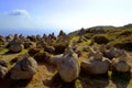 Stones balancing on top of Foia the highest mountain of Algarve