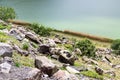 stones on beach of Lake Nar in Cappadocia