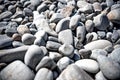 Stones from the beach lie near the sea Royalty Free Stock Photo