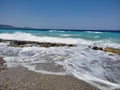 Stones beach rhodos calm waves