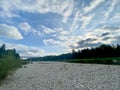 Stones beach on the river