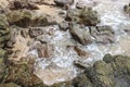 Stones on the beach in surf water Royalty Free Stock Photo
