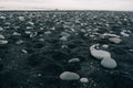 Stones on a black beach in Icelandn Royalty Free Stock Photo