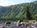 Stones between the bottom and average lake Mult 11