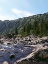 Stones between the bottom and average lake Mult 13