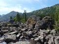 Stones between the bottom and average lake Mult 4