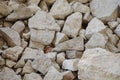 Stones and bricks of old medieval castle. Texture of ruins.