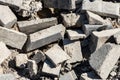 Stones broken constuction, brik stone Royalty Free Stock Photo