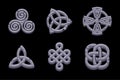 Stones celtic symbols. Cartoon set celtic icons. Royalty Free Stock Photo