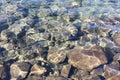 Stones in clear water with beautiful highlights