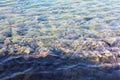 Stones in clear water with shadow