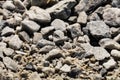 Stones close-up on a walkway or driveway for texture or backgrounds.