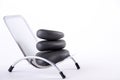 Stones in a deck chair Royalty Free Stock Photo